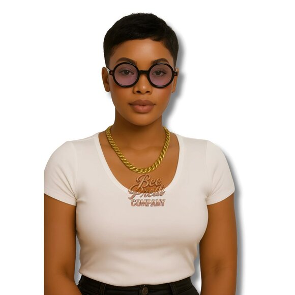 Designer Inspired Round Black Sunglasses | Retro Circle Frames | High Fashion - Picture 1 of 10